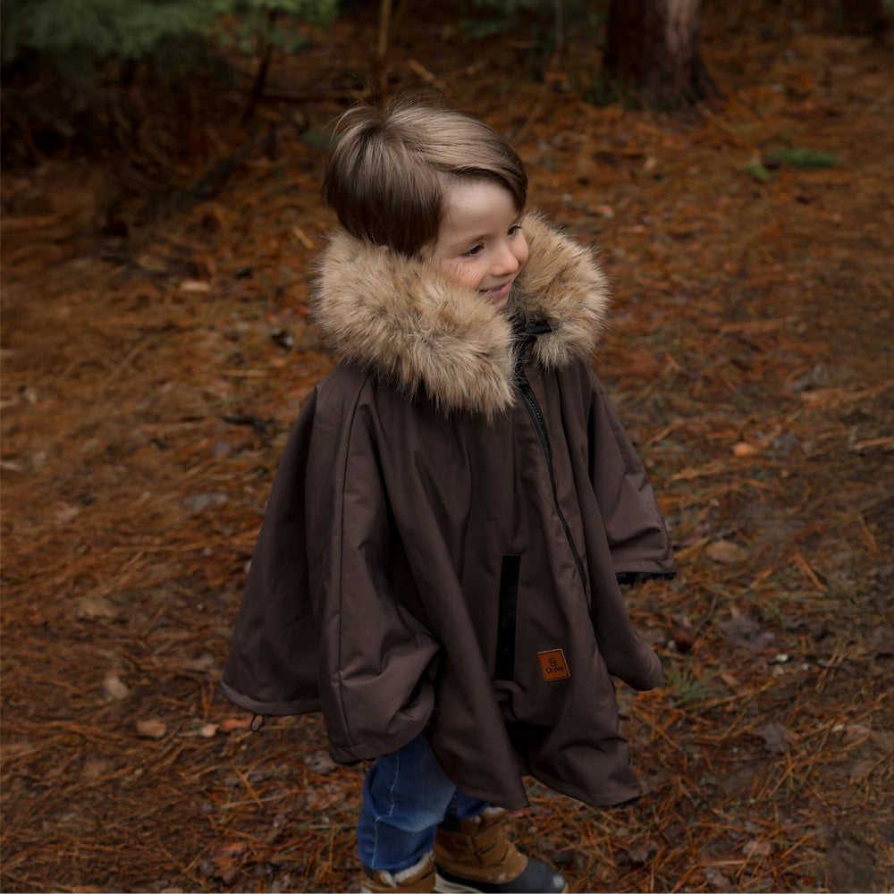Oodee 3-in-1 Poncho | Hazelnut - Minky Fur