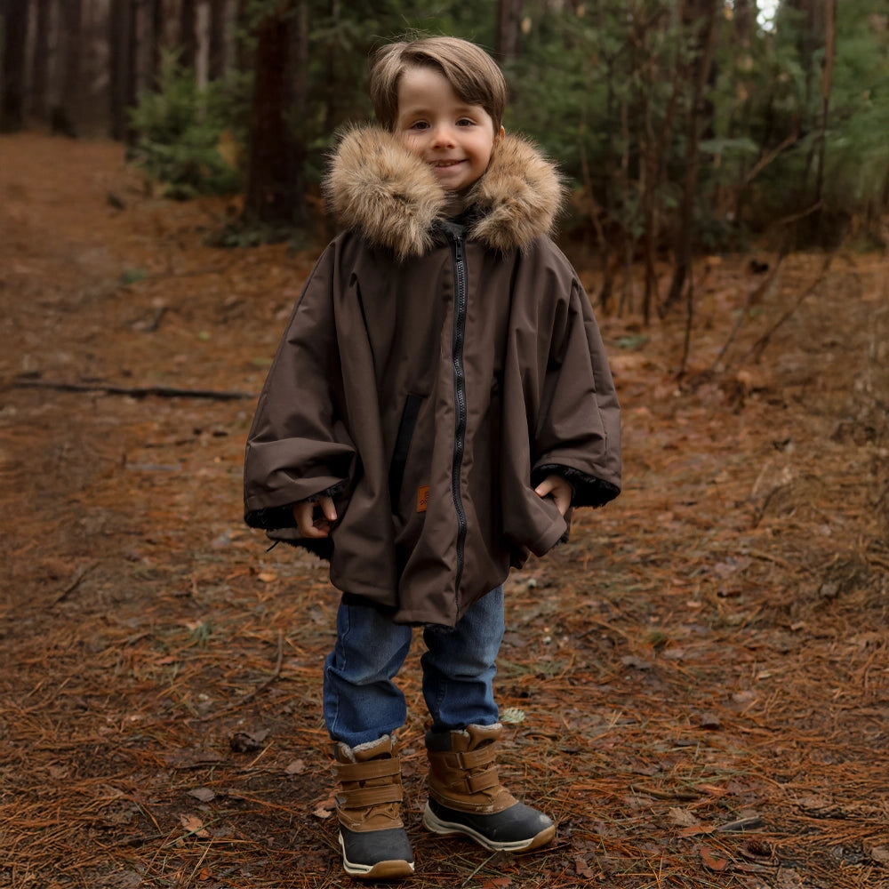 Oodee 3-in-1 Poncho | Hazelnut - Minky Fur