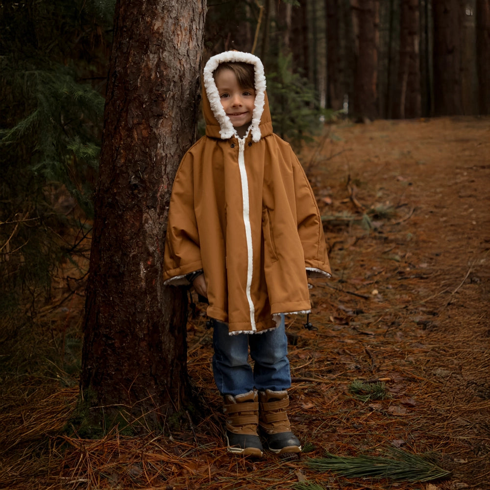 Oodee 3-in-1 Poncho | Capuccino Downtec - Minky Fur