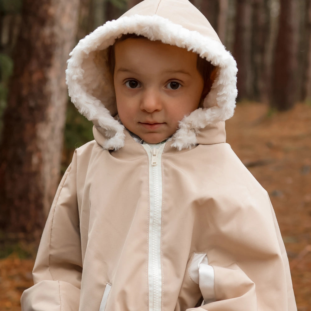 Oodee 3-in-1 Poncho | French Vanilla Downtec - Minky fur