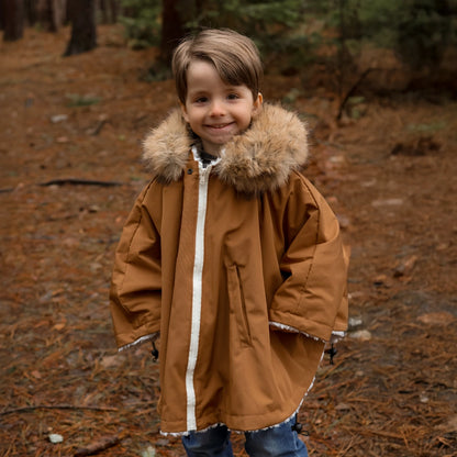 Oodee 3-in-1 Poncho | Capuccino Downtec - Minky Fur
